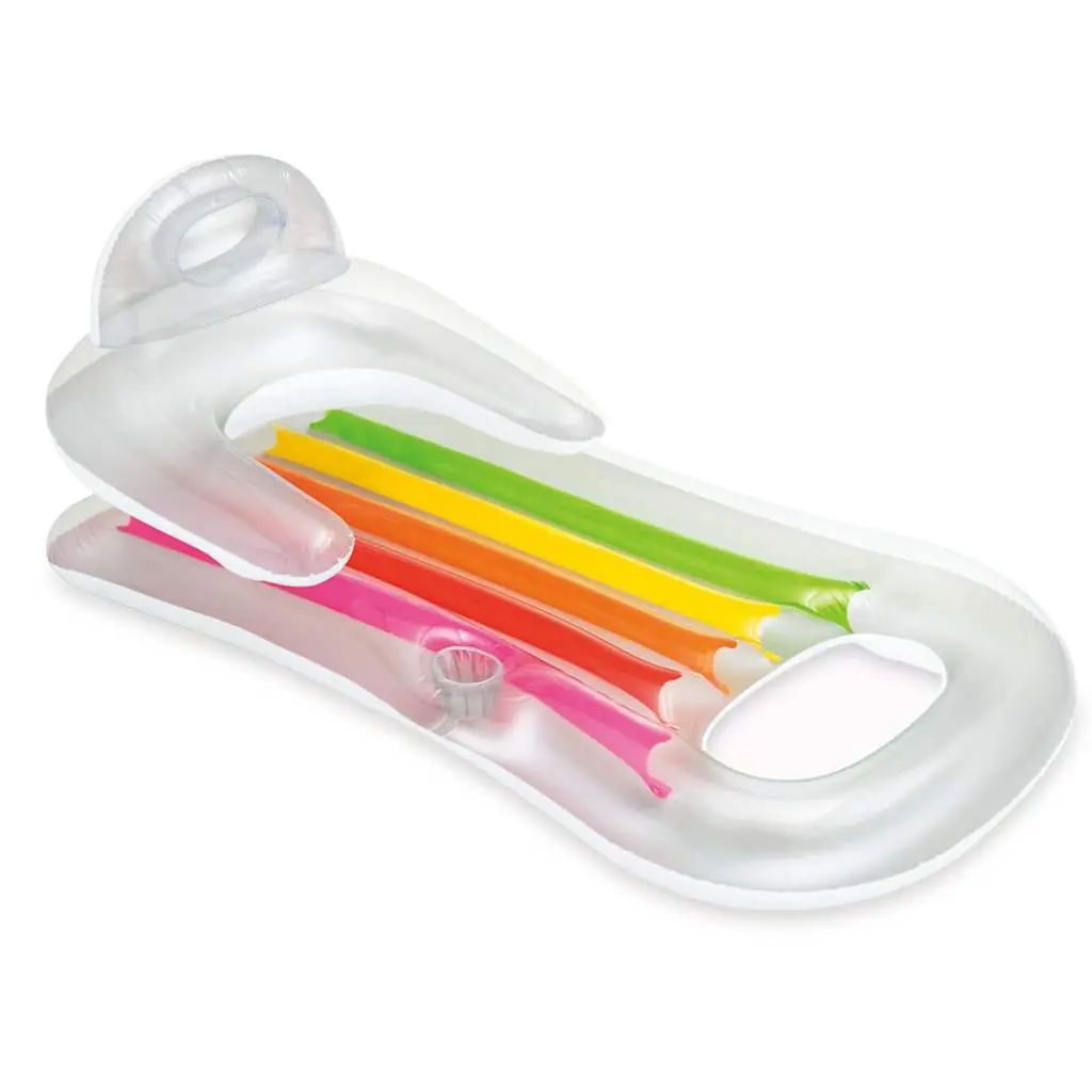 Inflatable Pool Lounger Vinyl 160x85 cm Multicolour