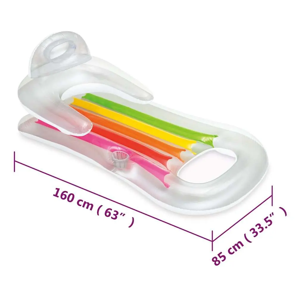 Inflatable Pool Lounger Vinyl 160x85 cm Multicolour