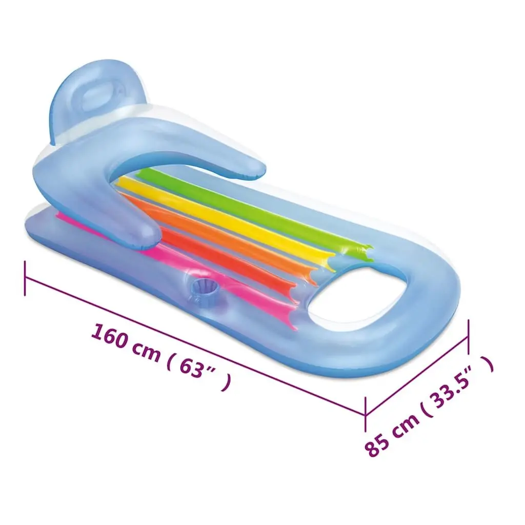 Inflatable Pool Lounger Vinyl 160x85 cm Multicolour