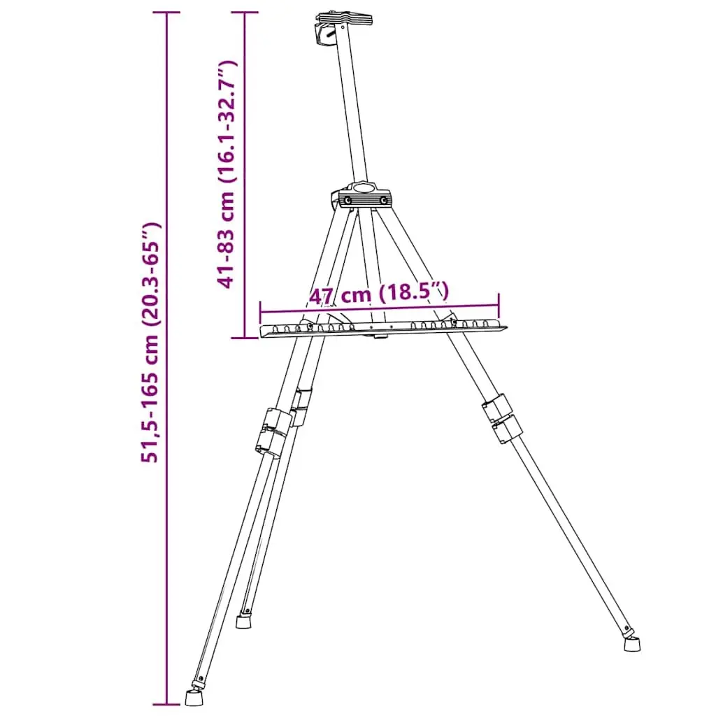 Metal Adjustable Display Easel for Art Presentations