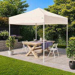Cream 2x2m Outdoor Folding Party Tent with Steel Frame