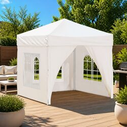 Durable Cream Folding Party Tent 2x2 m with Sidewalls