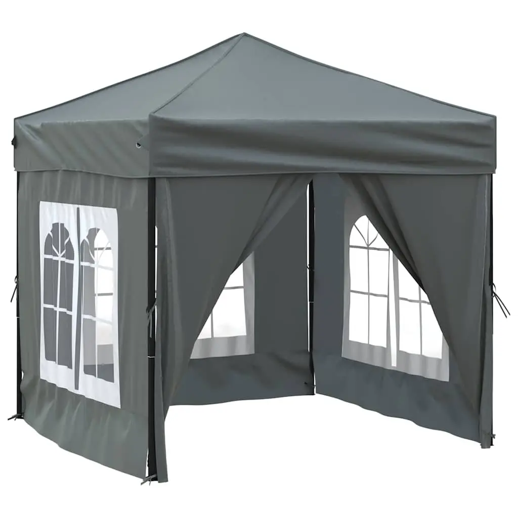 2x2m Anthracite Folding Party Tent with Sidewalls
