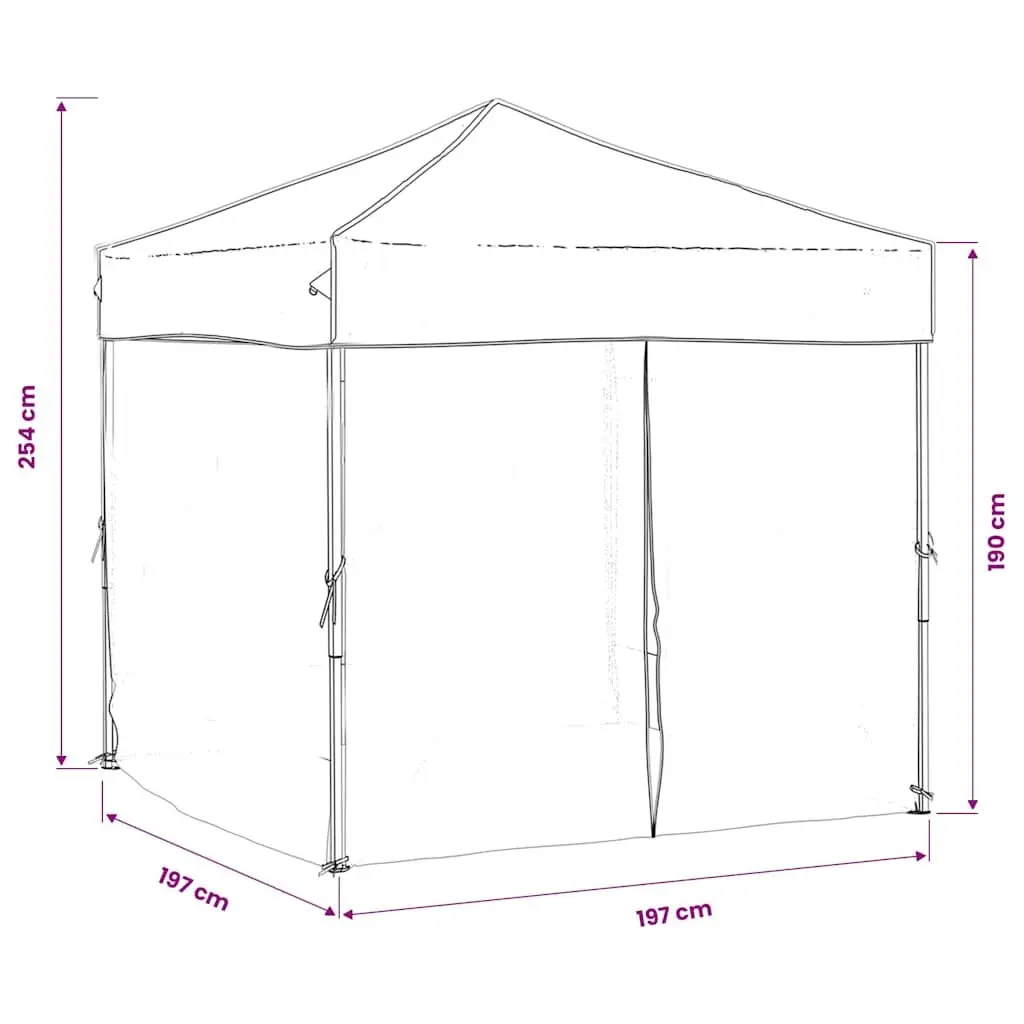2x2m Anthracite Folding Party Tent with Sidewalls