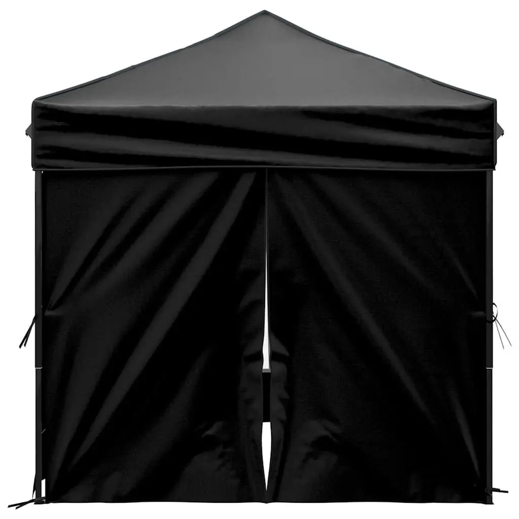 Black Folding Party Tent with Sidewalls 2x2 m