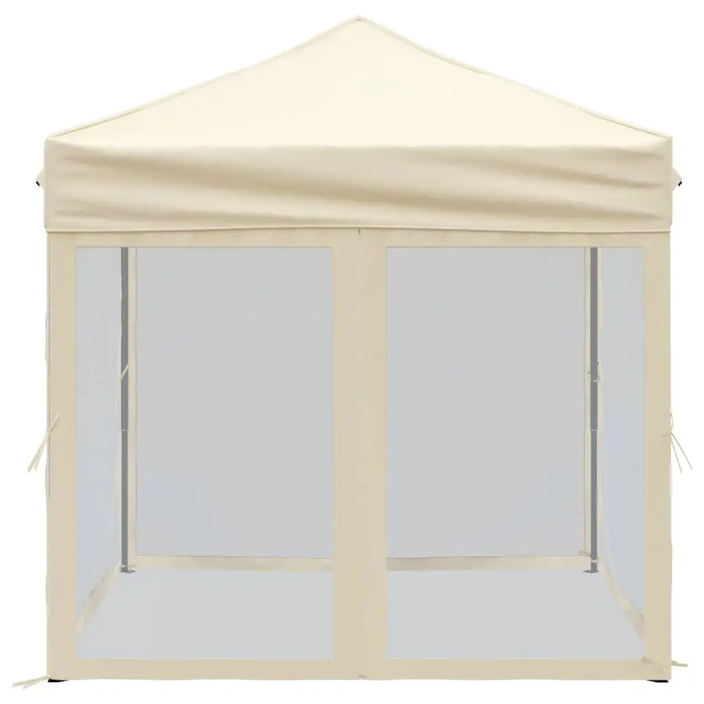 Folding Party Tent 210D Oxford Fabric 2x2 m Cream with Sidewalls