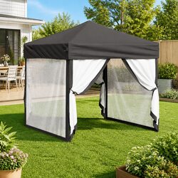 Durable Folding Party Tent with Sidewalls 2x2 m Anthracite