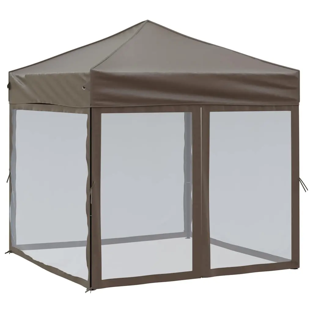 Folding Party Tent 210D Oxford Fabric 2x2m Taupe