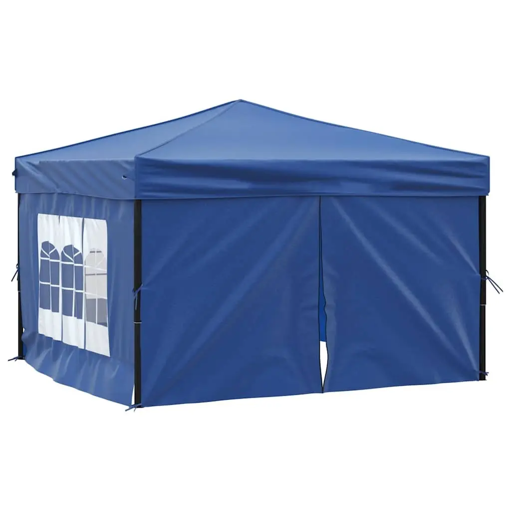 Folding Party Tent 3x3 m with Sidewalls Outdoor Canopy Gazebo Blue