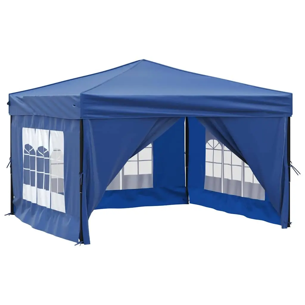 Folding Party Tent 3x3 m with Sidewalls Outdoor Canopy Gazebo Blue