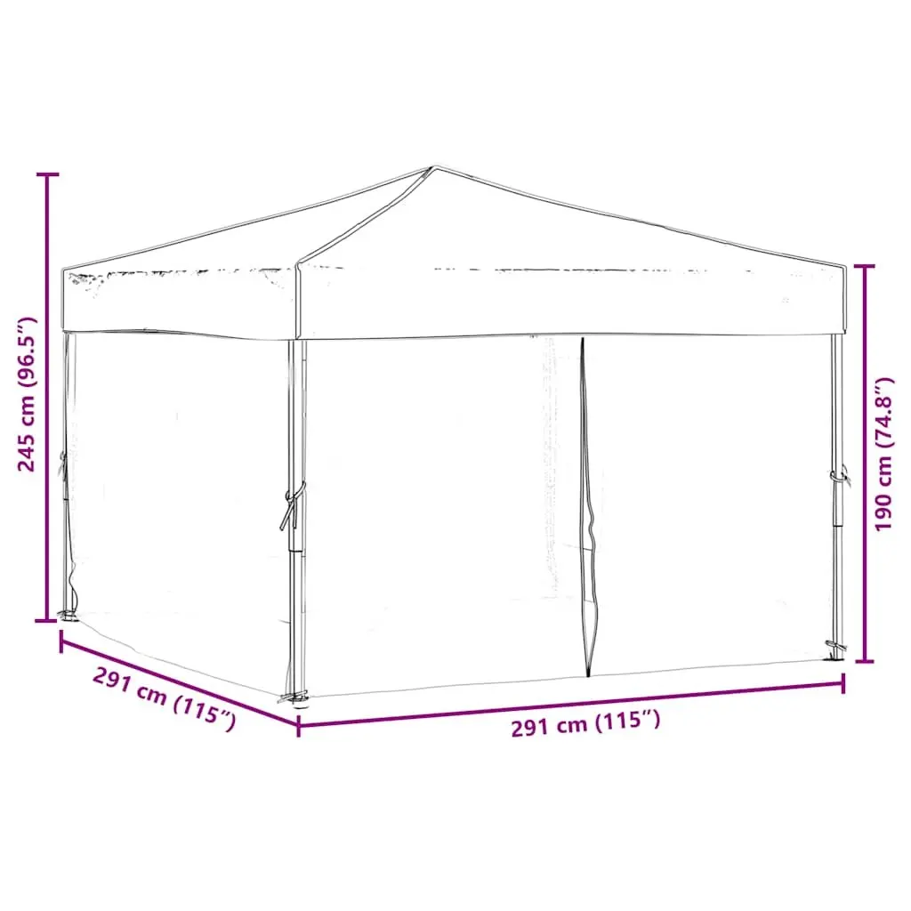 Folding Party Tent 3x3 m with Sidewalls Outdoor Canopy Gazebo Blue