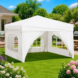 Cream Folding Party Tent with Sidewalls 3x3 m