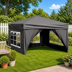 Sturdy Folding Party Tent with Sidewalls in Anthracite 3x3m