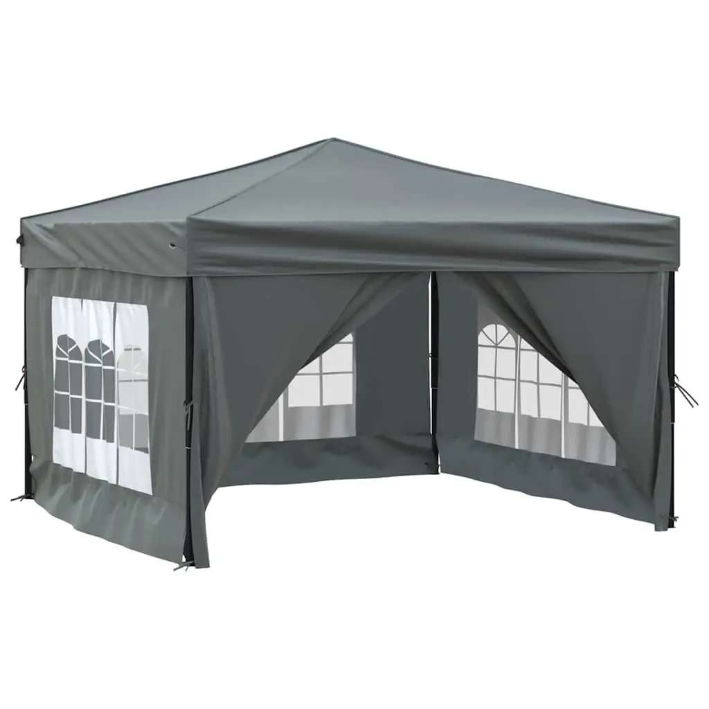 Folding Party Tent 210D Oxford Fabric 3x3m Anthracite Outdoor Canopy Gazebo