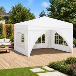 Durable Outdoor Party Tent with Sidewalls 3x3m White