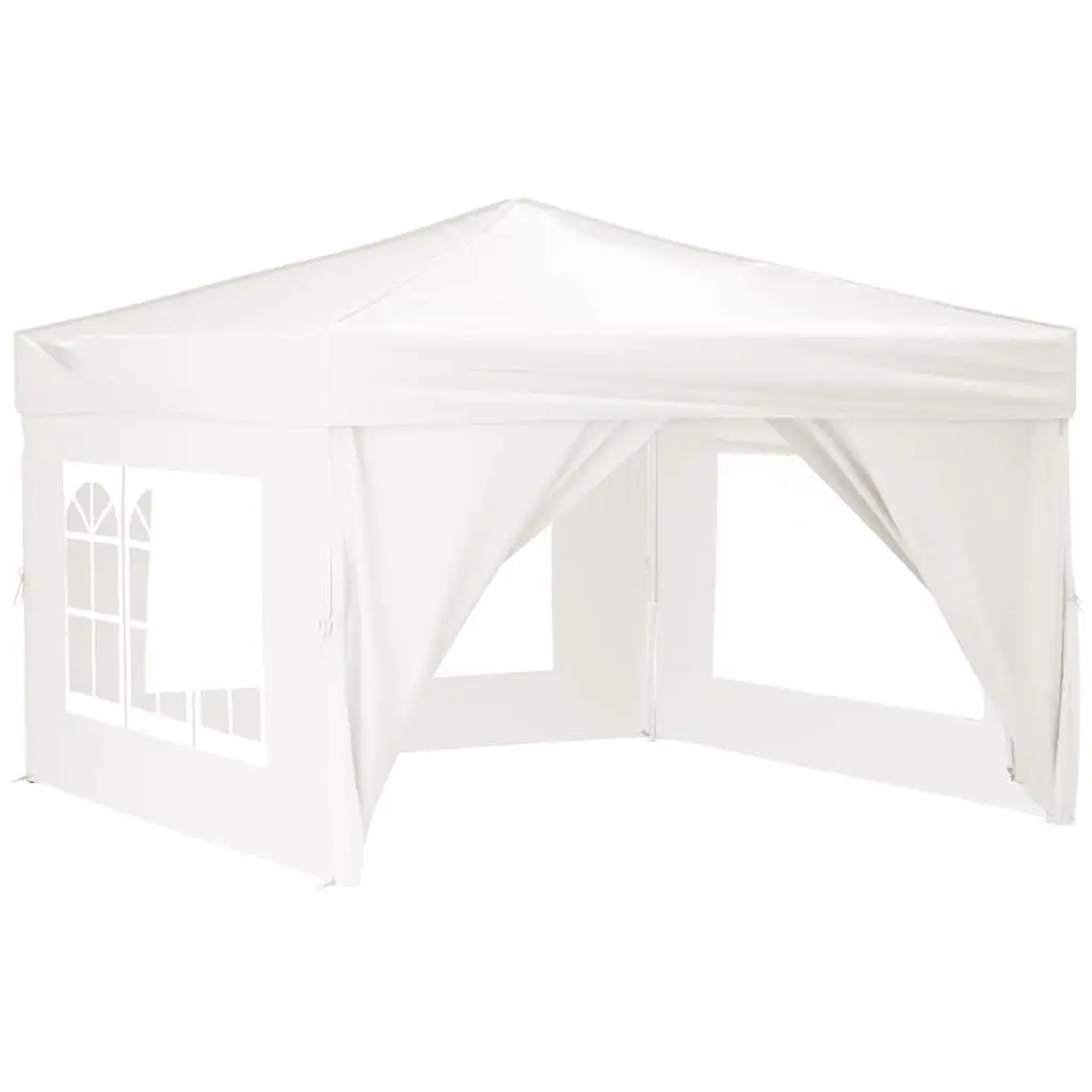Folding Party Tent 210D Oxford Fabric 3x3m White with Sidewalls