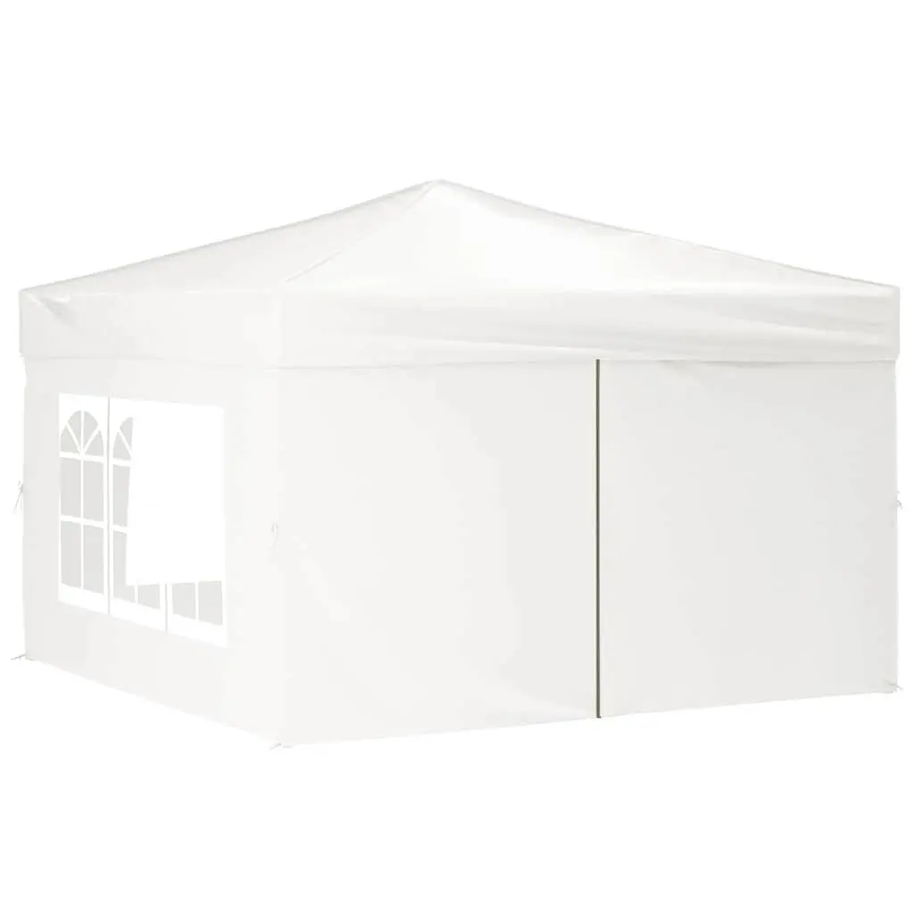 Folding Party Tent 210D Oxford Fabric 3x3m White with Sidewalls