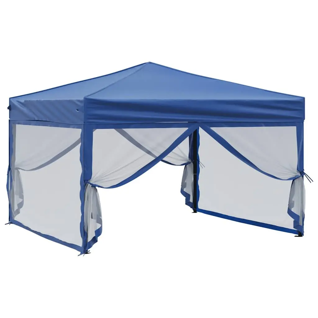 Folding Party Tent 210D Oxford Fabric 3x3 m Blue Outdoor Canopy Gazebo