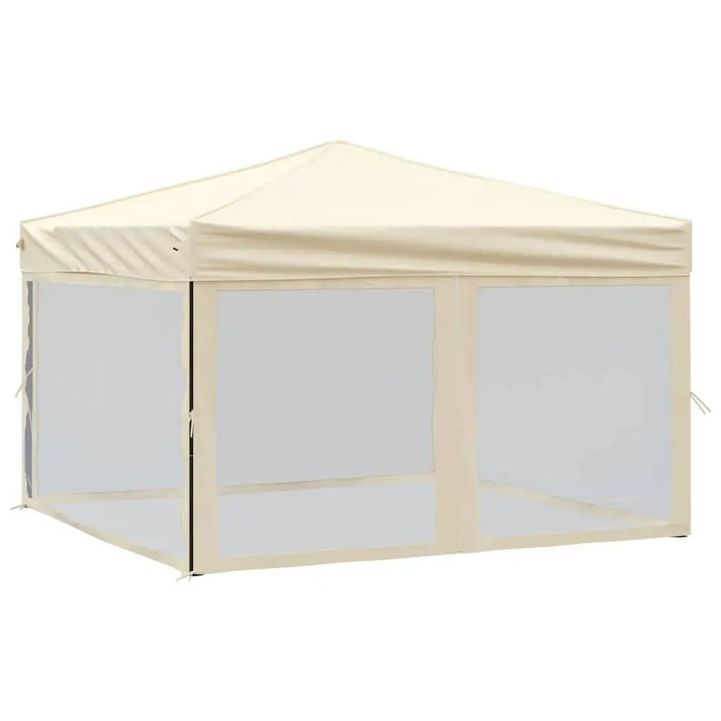Folding Party Tent 210D Oxford Fabric 3x3m Cream Outdoor Canopy Gazebo
