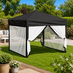 Durable Anthracite Folding Party Tent with Sidewalls 3x3m