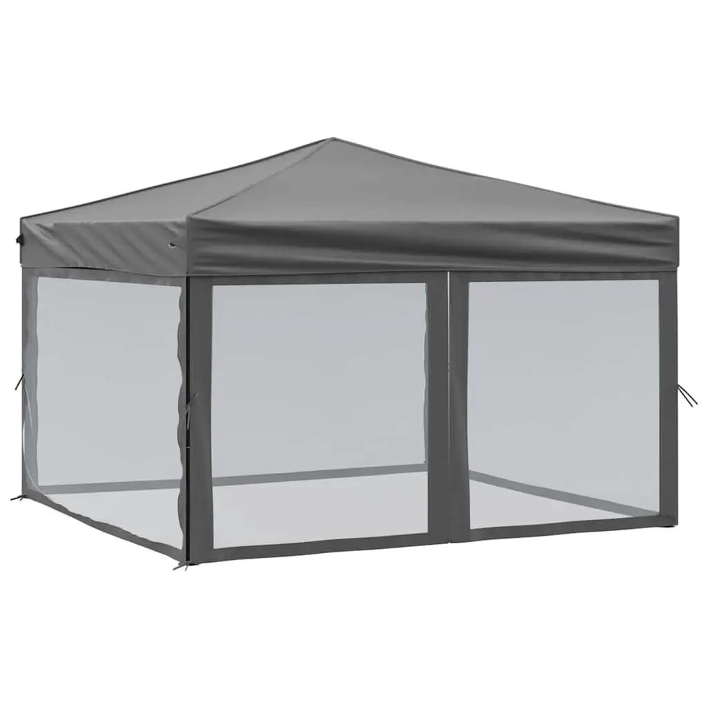 Anthracite Folding Party Tent with Sidewalls 3x3m