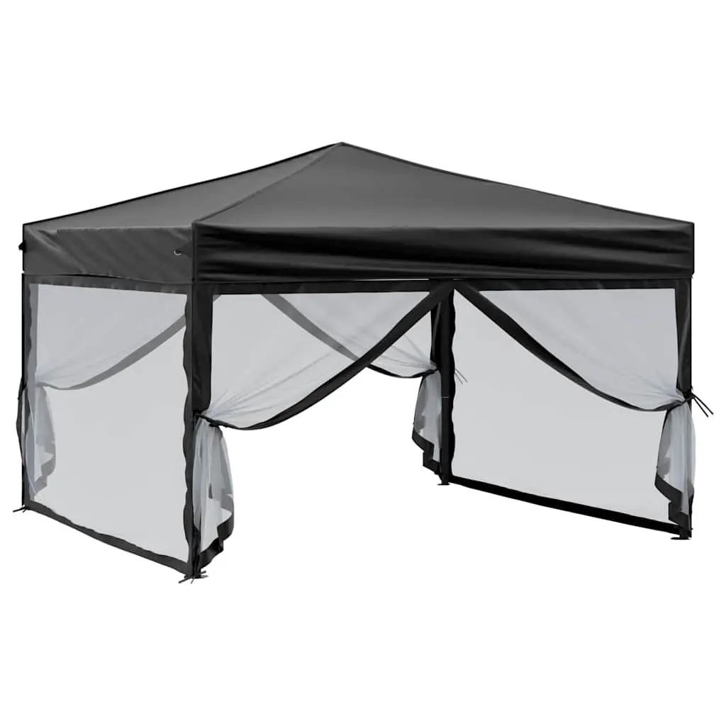 Folding Party Tent 210D Oxford Fabric 3x3m Black
