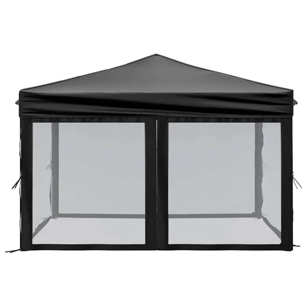 Folding Party Tent 210D Oxford Fabric 3x3m Black