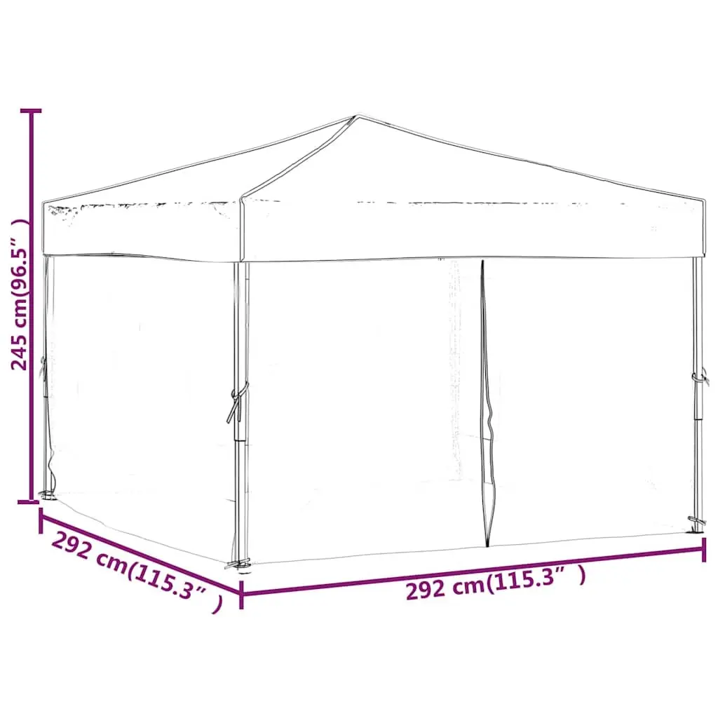 Folding Party Tent 210D Oxford Fabric 3x3m Black