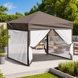 Premium Folding Party Tent with Sidewalls 3x3m Taupe
