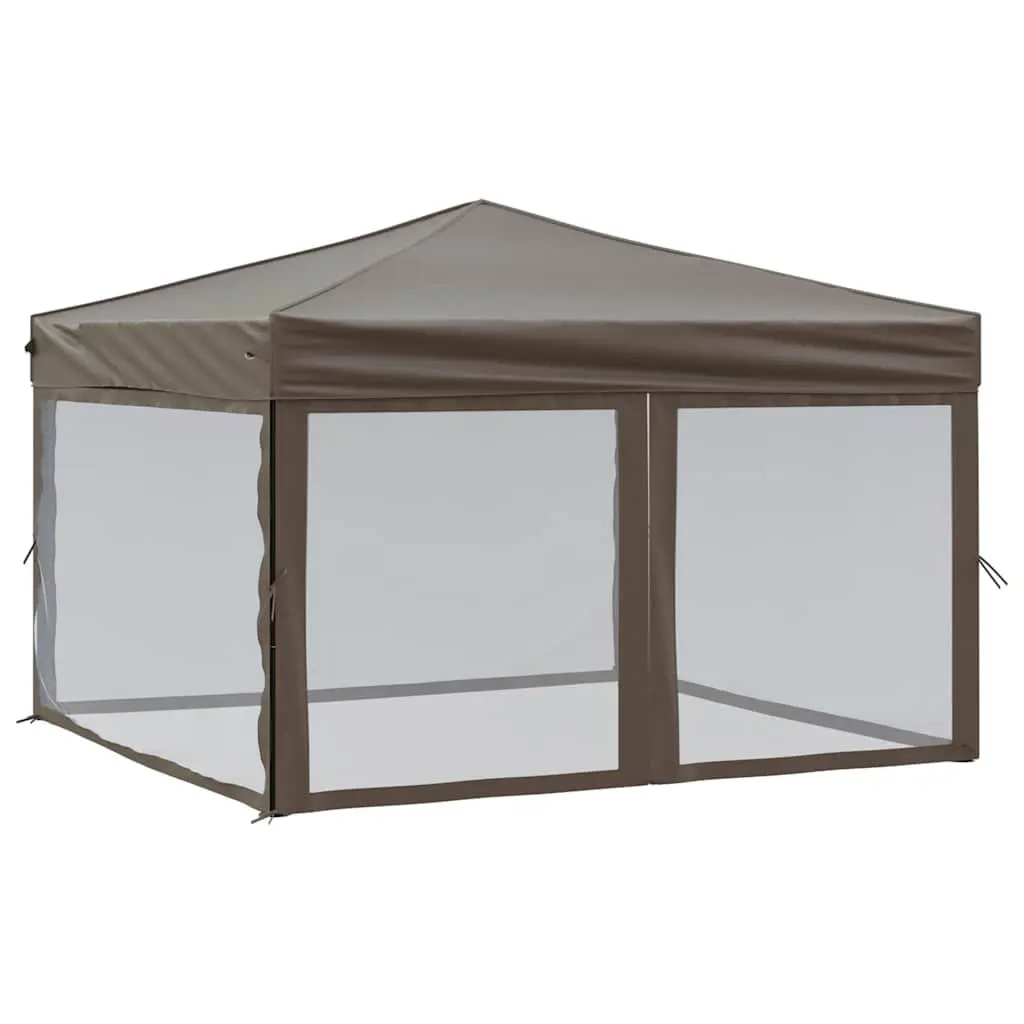 Folding Party Tent 210D Oxford Fabric 3x3m Taupe