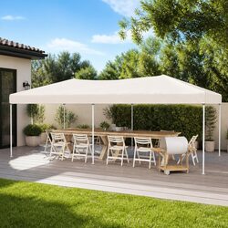 Folding Party Tent Cream 3x6m Outdoor Canopy Gazebo Pavilion Marquee Foldable