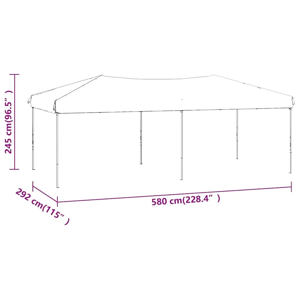 Folding Party Tent 210D Oxford Fabric 3x6m Anthracite Steel Frame Outdoor Gazebo Canopy Marquee Garden Pavilion