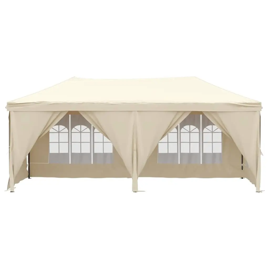 Folding Party Tent 210D Oxford Fabric 3x6m Cream Outdoor Canopy Gazebo with Sidewalls