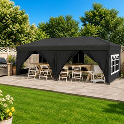 Durable Folding Party Tent with Sidewalls Anthracite 3x6 m