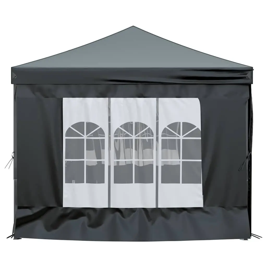 Black Folding Party Tent with Sidewalls 3x6 m