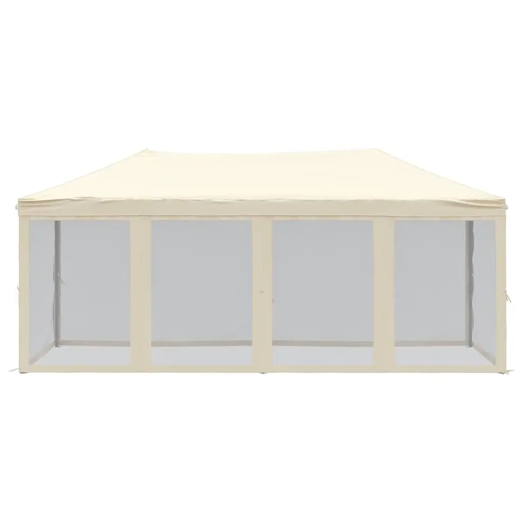 Folding Party Tent with Sidewalls Cream 3x6 m