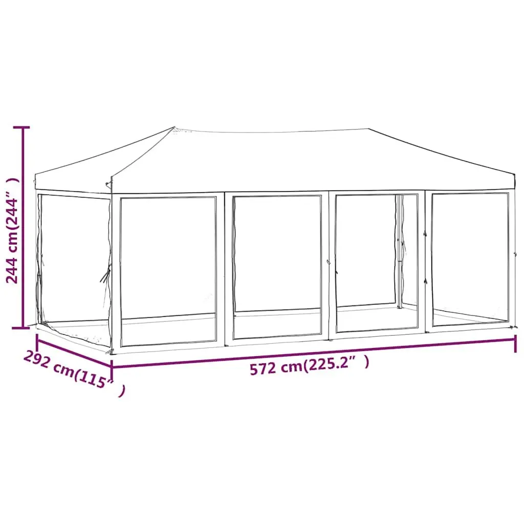 Folding Party Tent Steel 3x6 m Anthracite 210D Oxford Fabric Outdoor Gazebo Canopy