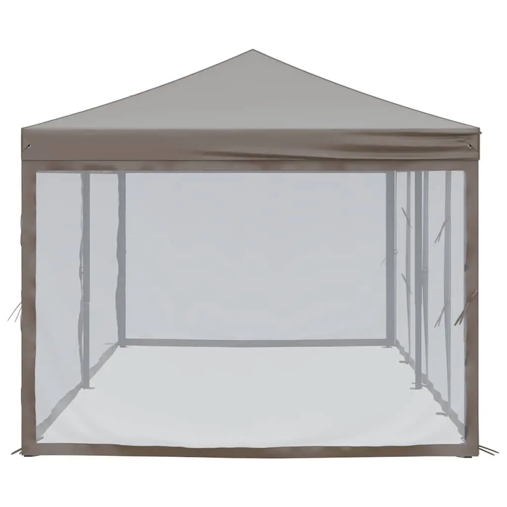 Folding Party Tent 210D Oxford Fabric 3x6 m Taupe Outdoor Canopy Gazebo with Sidewalls