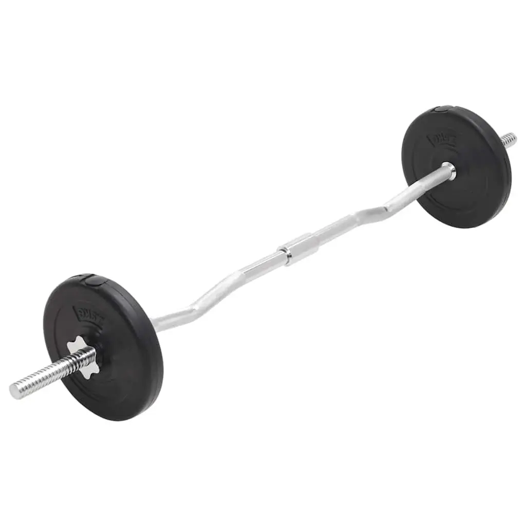 Barbell and Dumbbell Set Chrome Plated Steel 30kg Black