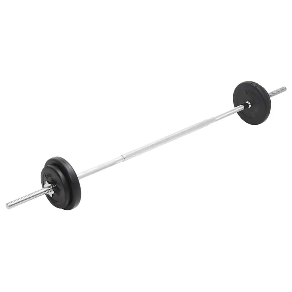 Barbell and Dumbbell Set Chrome Plated Steel 30kg Black