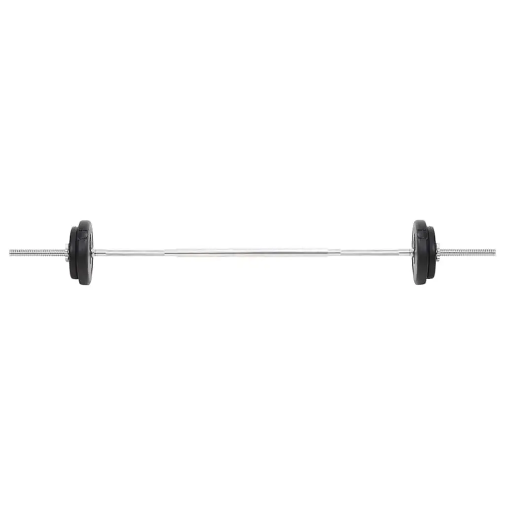 Barbell and Dumbbell Set Chrome Plated Steel 30kg Black
