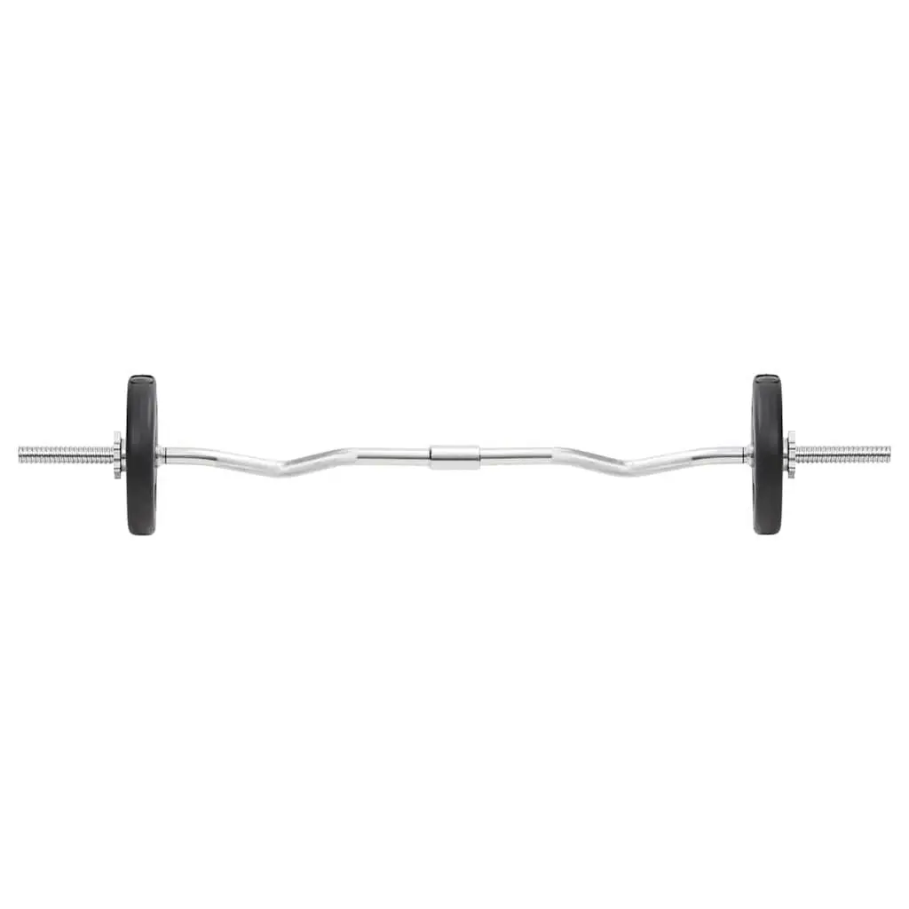 Barbell and Dumbbell Set Chrome Plated Steel 30kg Black