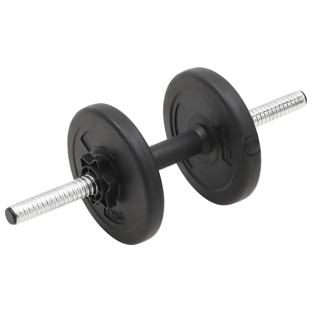 Barbell and Dumbbell Set Chrome Plated Steel 30kg Black