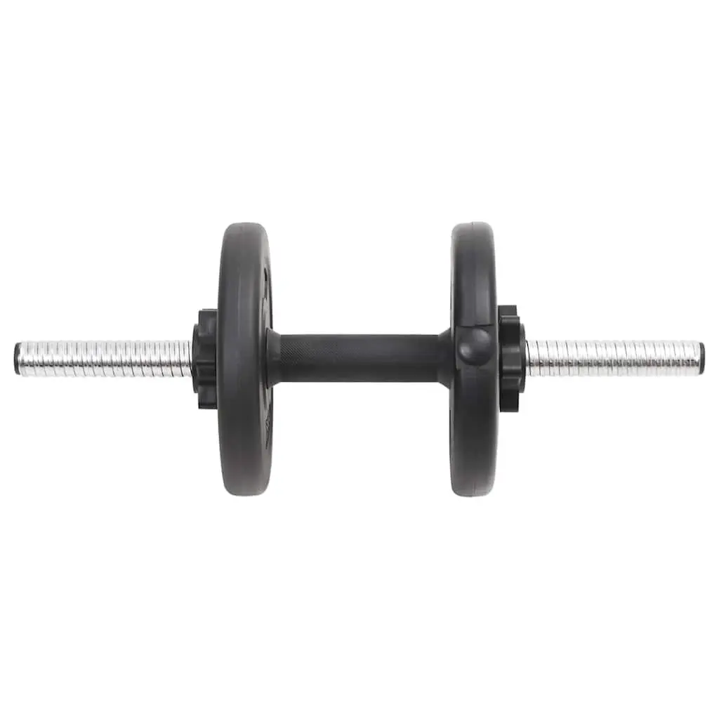 Barbell and Dumbbell Set Chrome Plated Steel 30kg Black