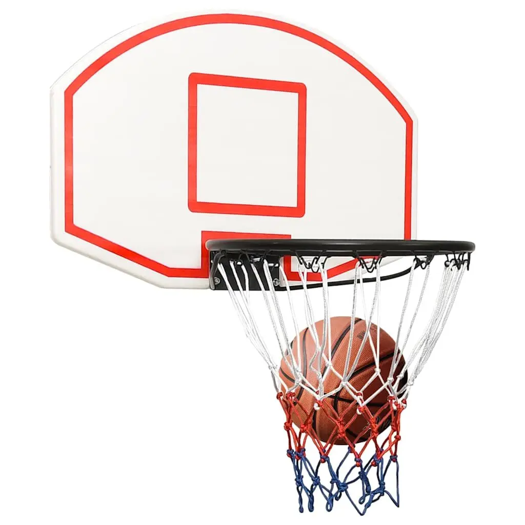 Basketball Backboard Polyethene 71x45cm White Wall-Mounted Indoor Outdoor Hoop