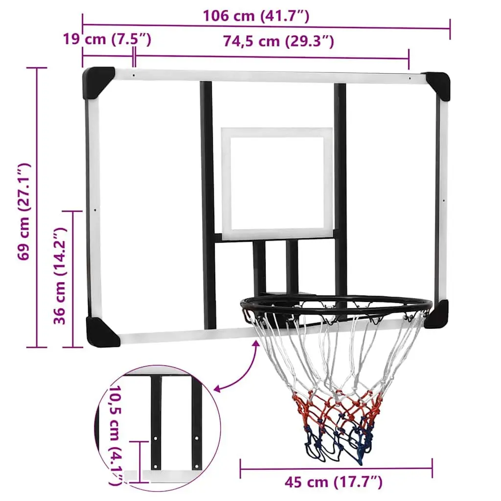 Transparent Basketball Backboard for Indoor and Outdoor Use