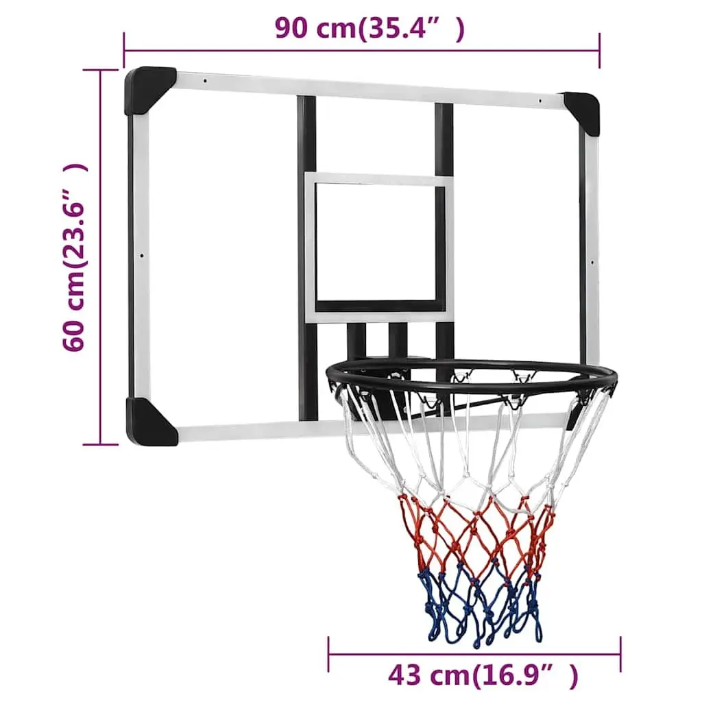 90x60cm Transparent Polycarbonate Basketball Backboard