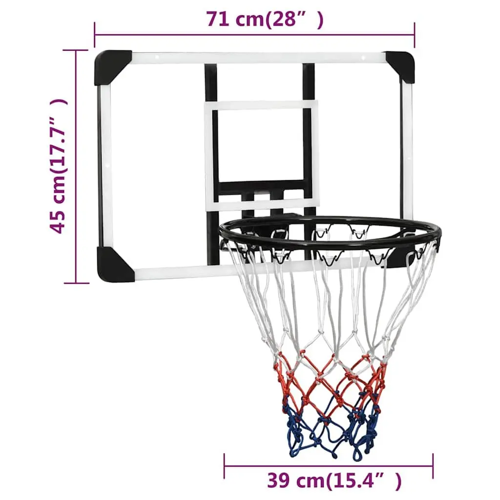 71x45cm Wall-Mounted Transparent Basketball Backboard