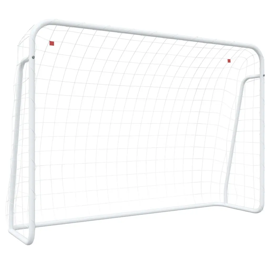 Steel Frame Football Goal with White Net 214x75x152cm