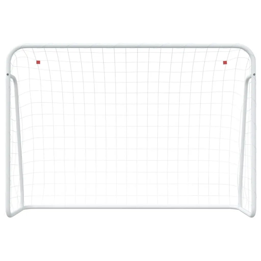 Steel Frame Football Goal with White Net 214x75x152cm